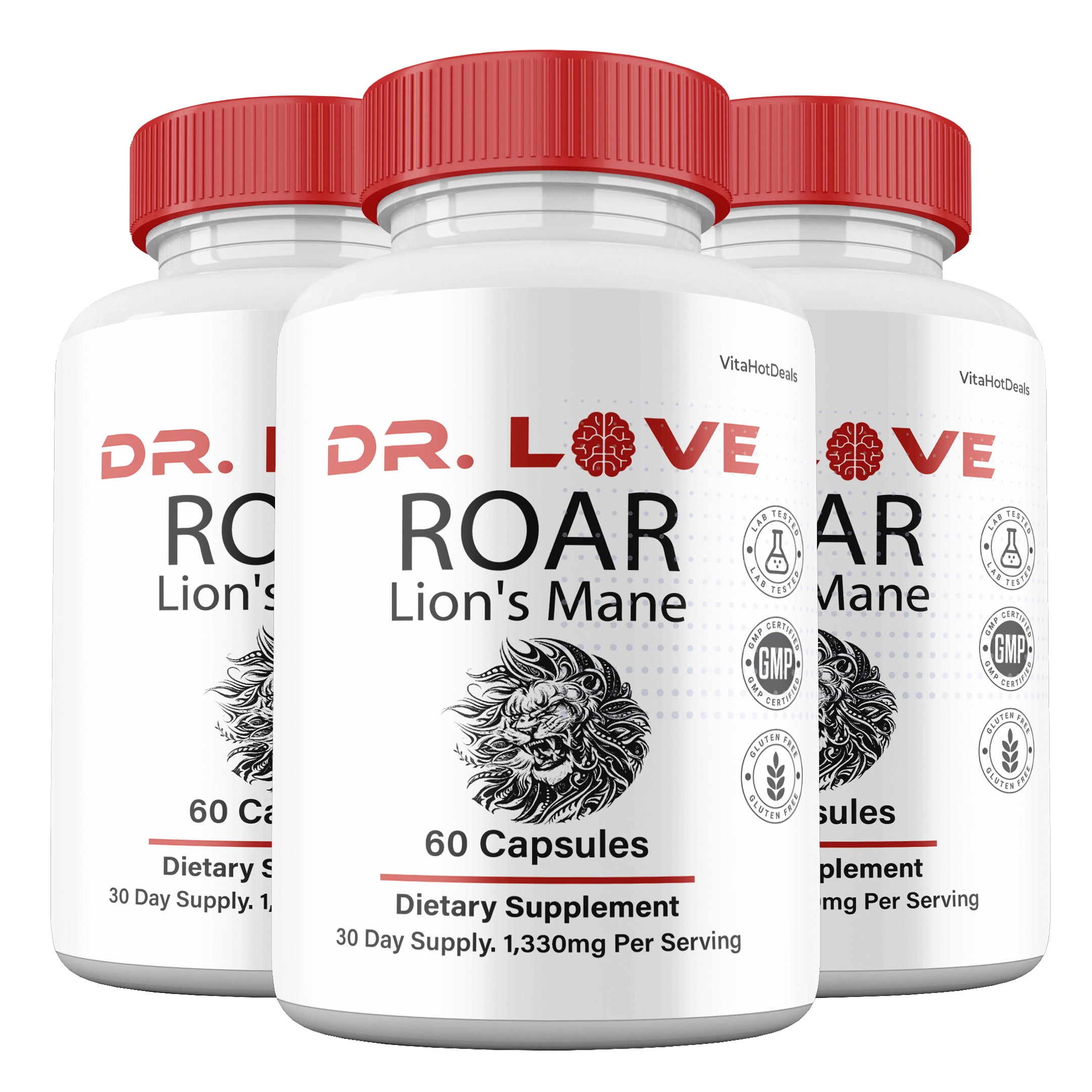 Dr. Love Roar Lion’s Mane Capsules (3 Pack)
