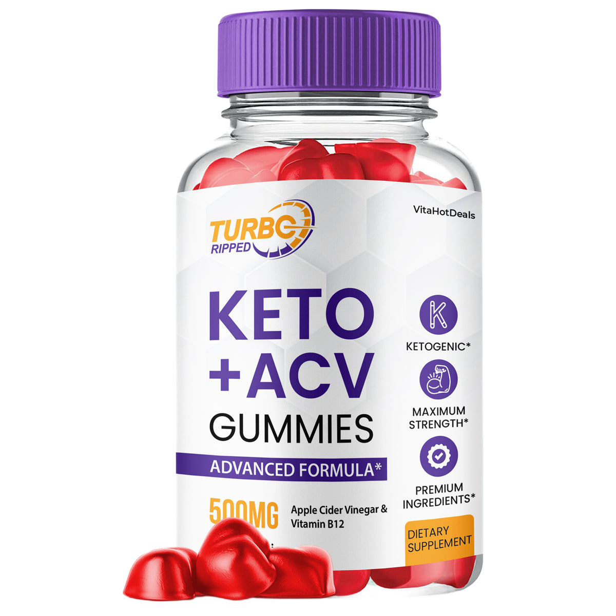 Turbo Ripped Keto ACV Gummies (1 Pack)